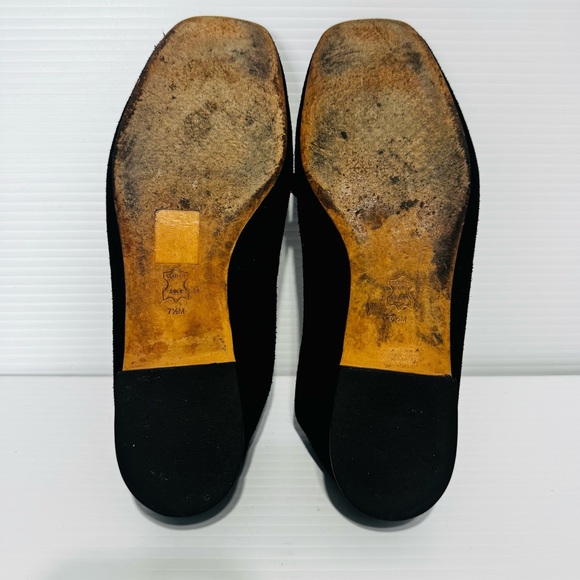 Tory Burch Miller Black Suede Loafers with Gold Accent Size 7 1/2 - Picture 12 of 14